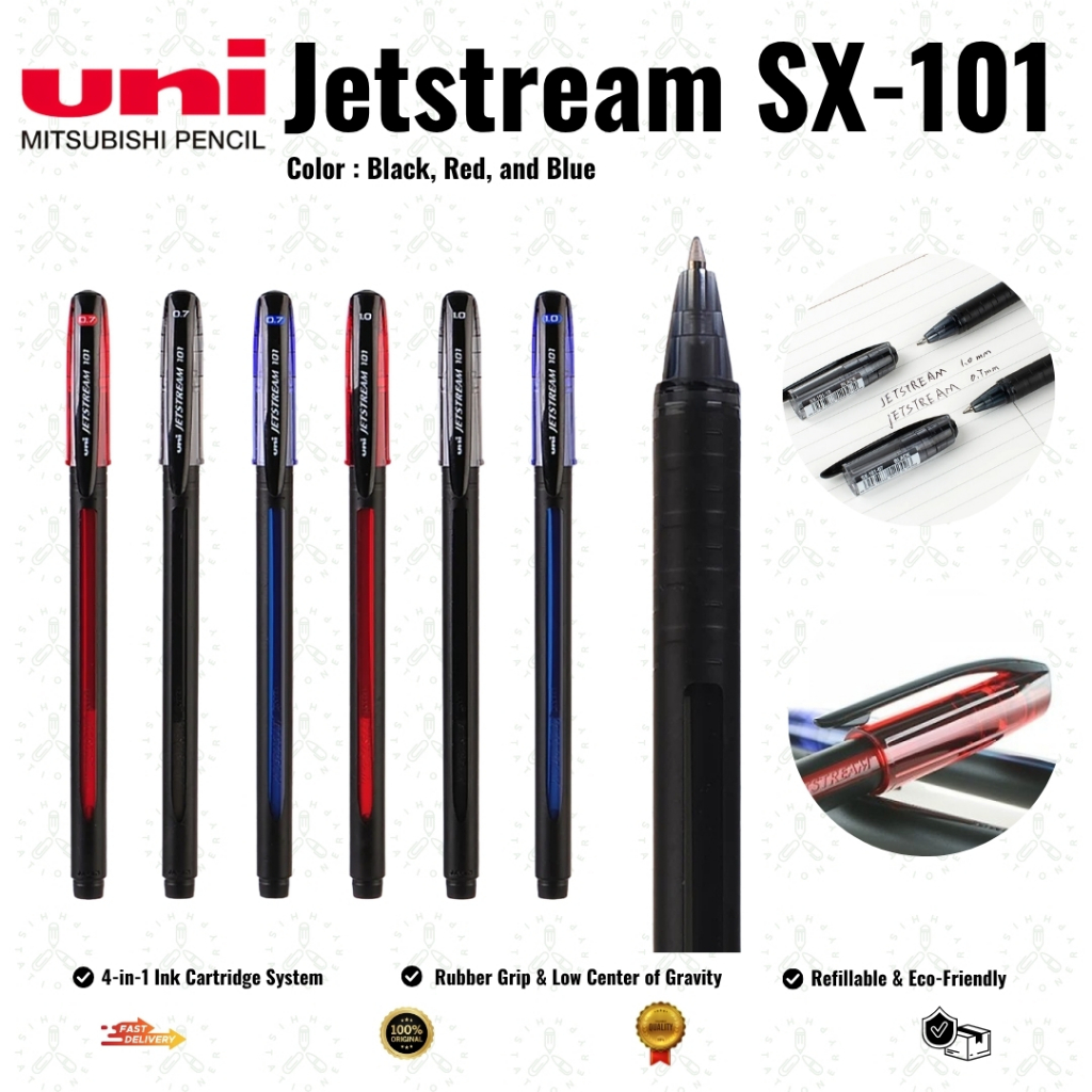 Uni Jetstream SX-101 Ballpoint Pen – Smooth Quick-Drying Hybrid Ink ...