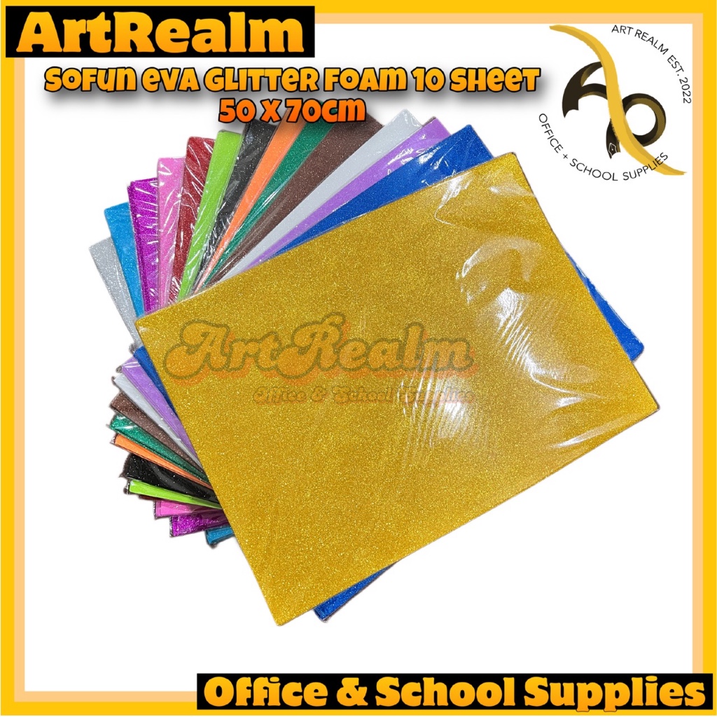 Sofun Glitter Eva Foam 50cm x 70cm [10 Sheets/pack] *** NO ADHESIVE ...