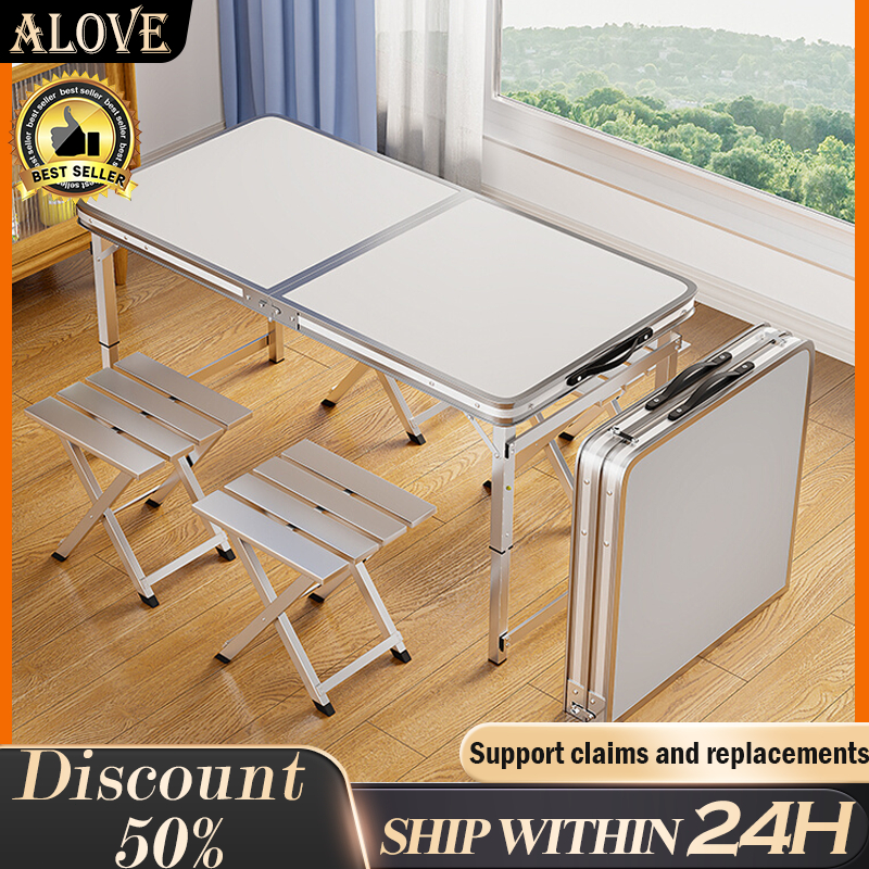 Foldable Folding Dining Table Heavy Duty Bubble Column Protection Desk ...
