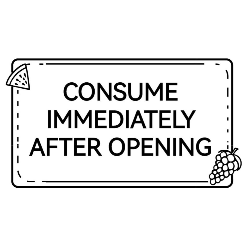 Consume immediately after opening food sticker label waterproof 50x30mm ...