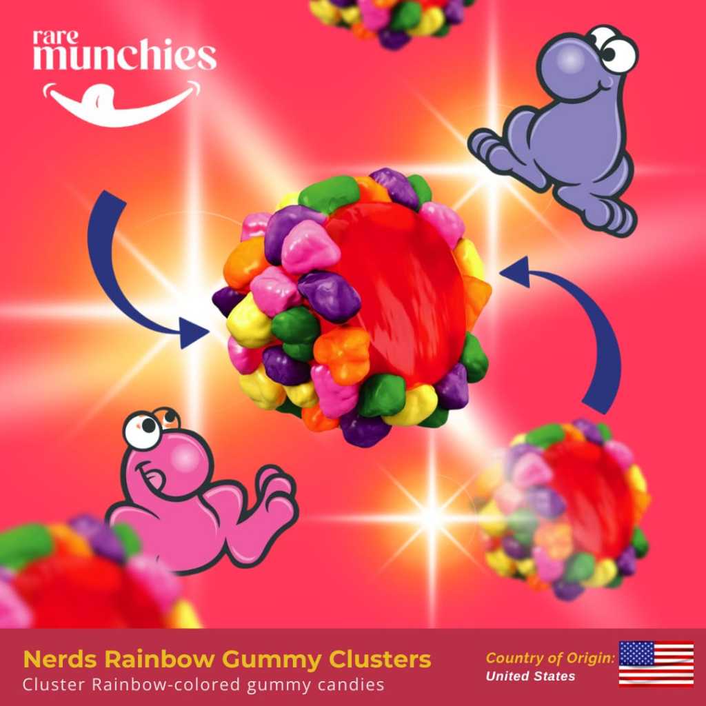 Nerds Rainbow Gummy Clusters 226g – Tangy & Chewy Candy Clusters from ...
