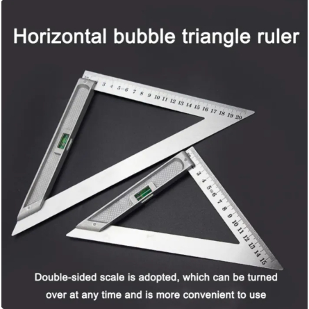 6 AND 8 INCH for Triangle Ruler 90° Alloy with LEVEL VAR AND Bead ...