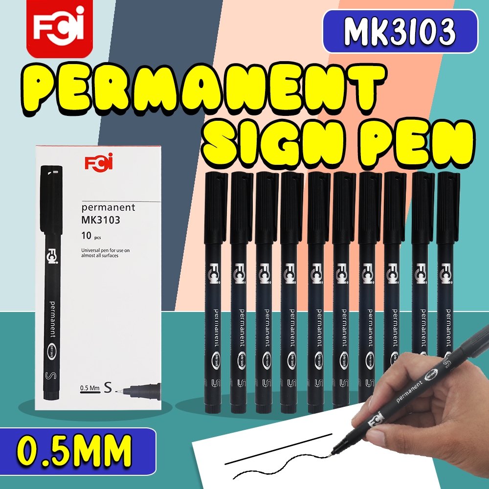 Fci Permanent Sign Pen – 0.55mm Fine Tip–Comfort Grip, Fade-Resistant ...