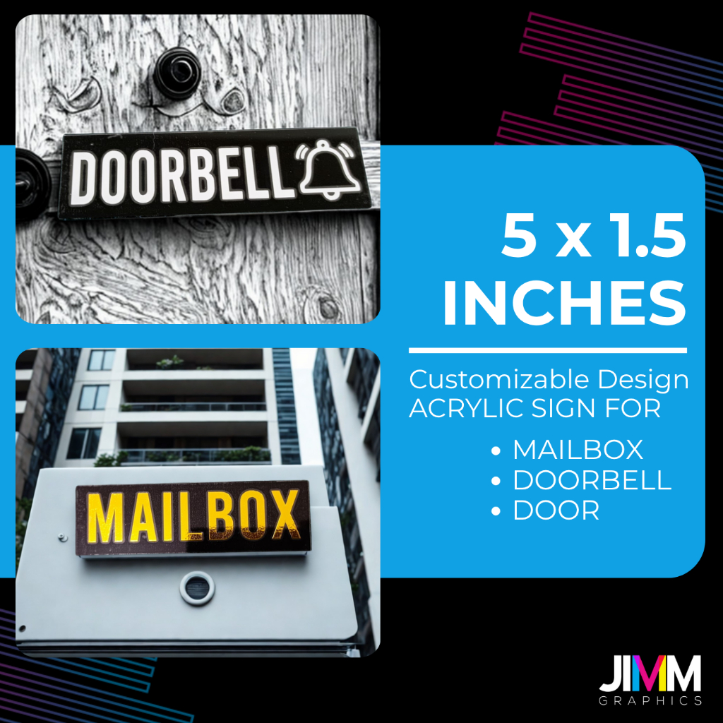 5 x 1.5 inches Mailbox Doorbell Signage | Acrylic | Waterproof ...