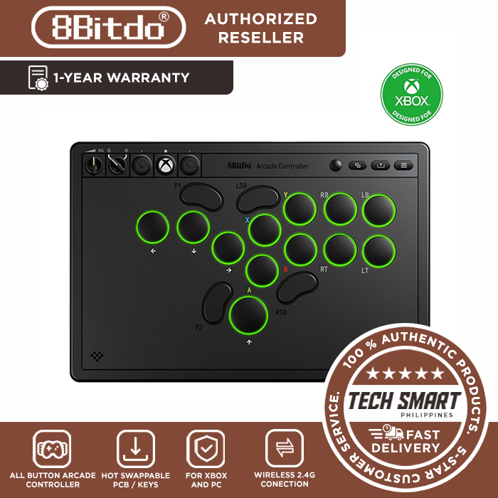 8BitDo All-Button Arcade Controller for Xbox Series X|S, Xbox One & PC ...