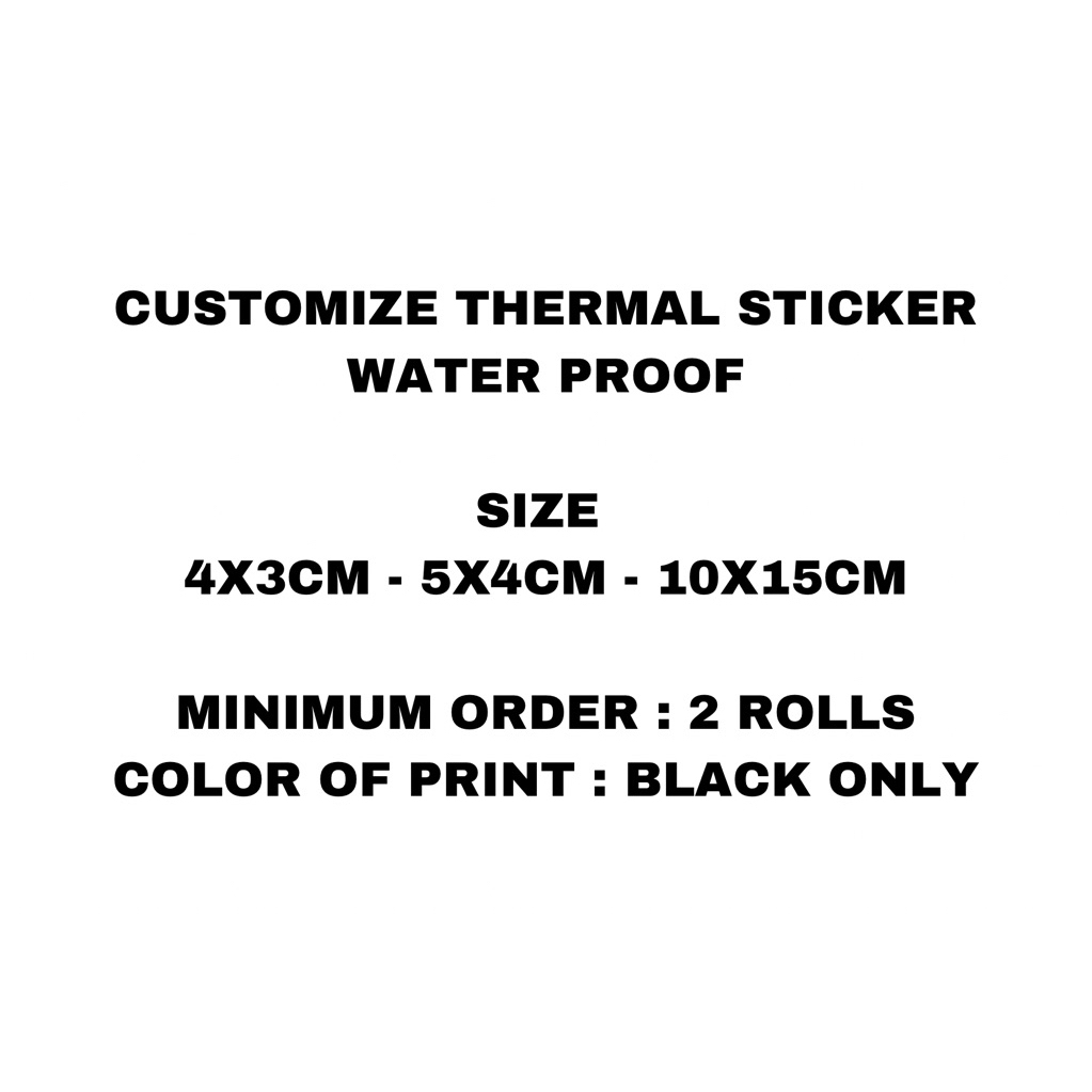 Label Sticker Thermal Paper Customize for your products | Shopee ...