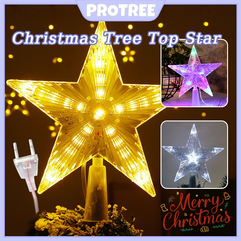 Christmas Tree Star Topper Lights 16/22cm Decorations for Christmas ...