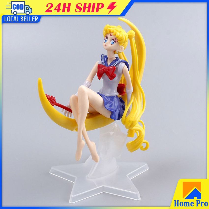 Sailor Moon Figures Birthday Cake Decorations Beautiful Girl Doll PVC ...