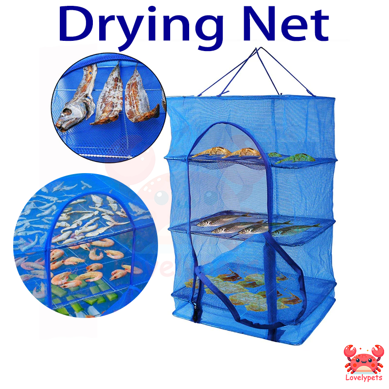 Foldable Fish Drying Net Hanging Drying Net Sun Drying Cage Anti ...