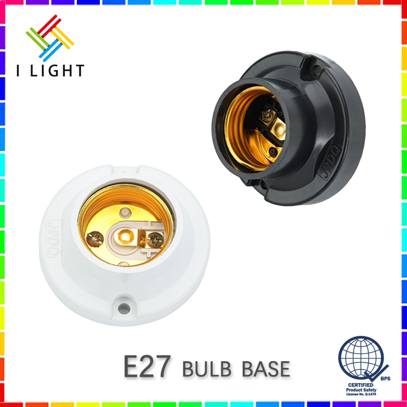 （Fast Delivery）E27 White/Black Bulb Holder Base Ceiling Light Bulb ...