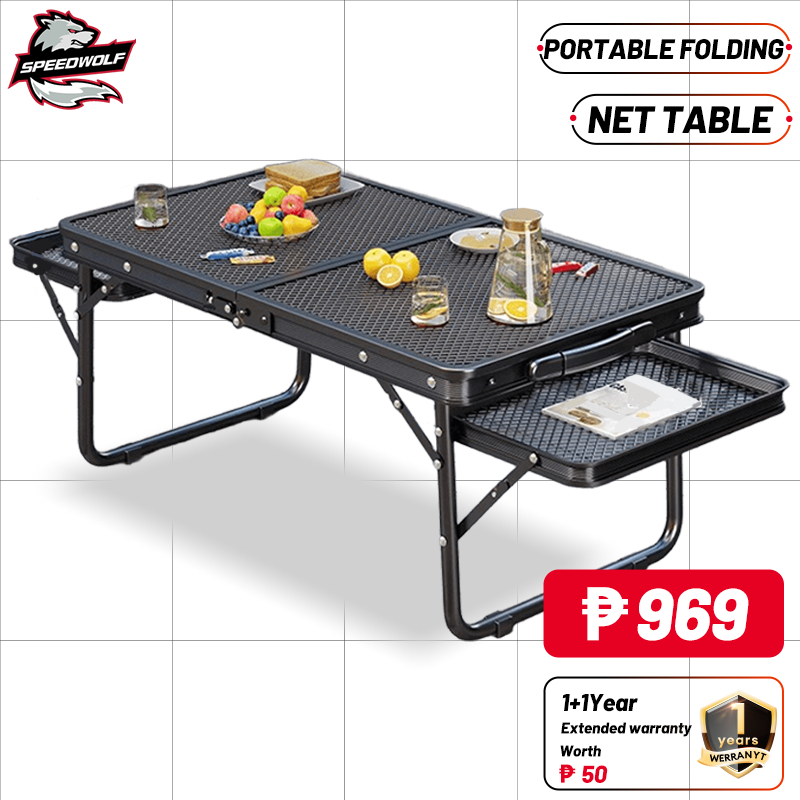 Portable folding table heavy duty mesh high quality aluminum alloy ...
