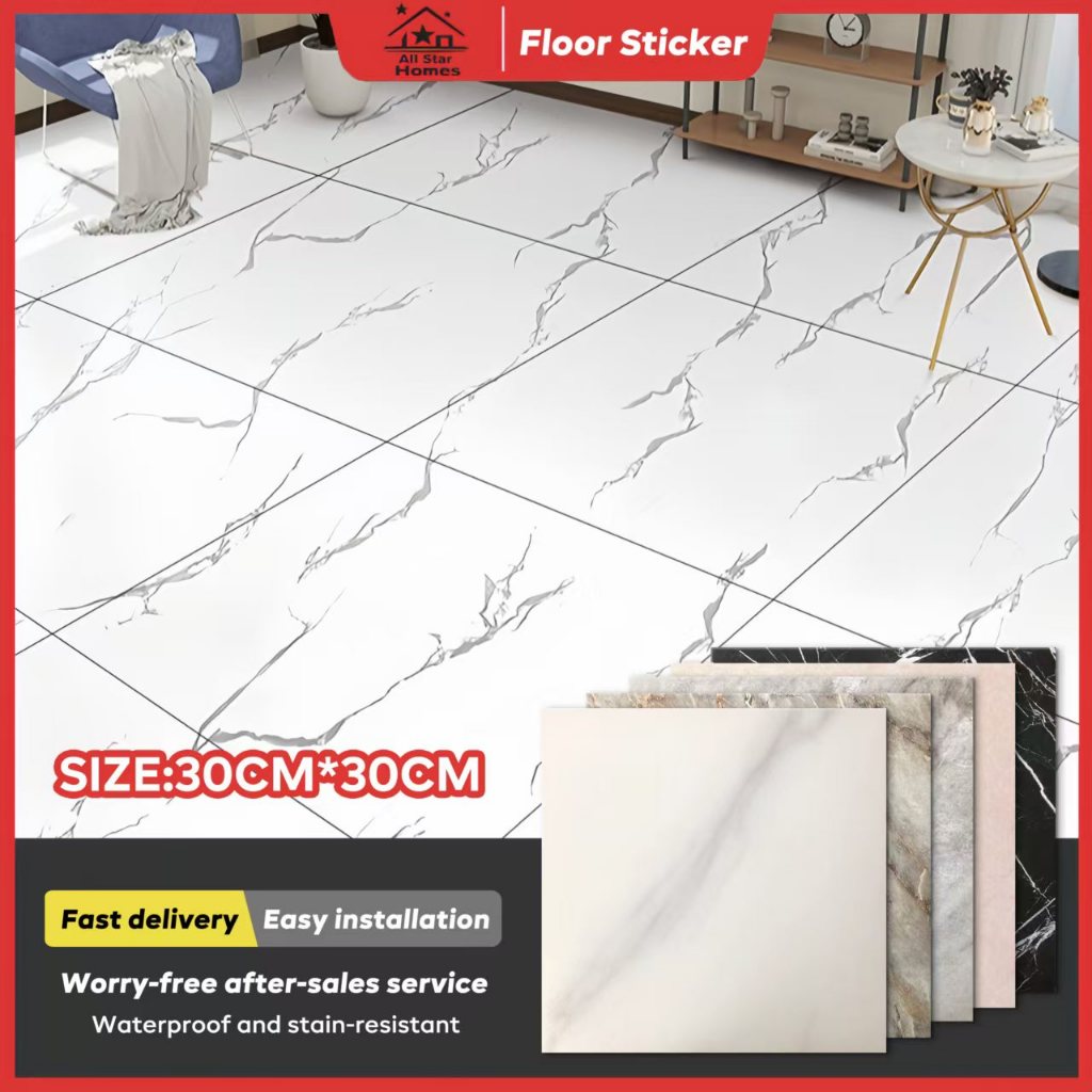3D Vinyl tile floor 30×30cm self adhesiv bathroom thickened Marble ...