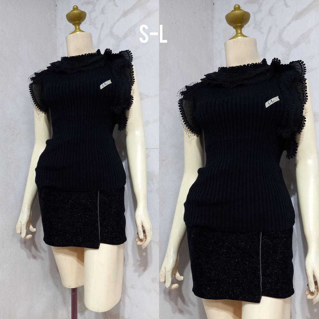 Stretchable knitted sleeveless tops | Shopee Philippines