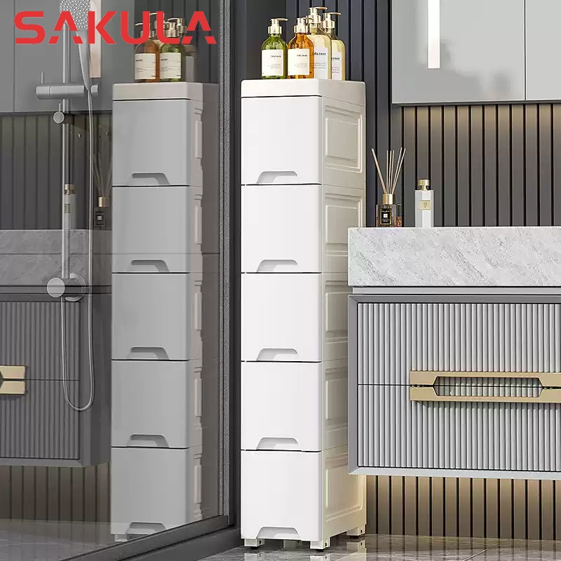 SAKULA Drawer Cabinet Thickened Plastic Durabox With Wheels Clothes ...