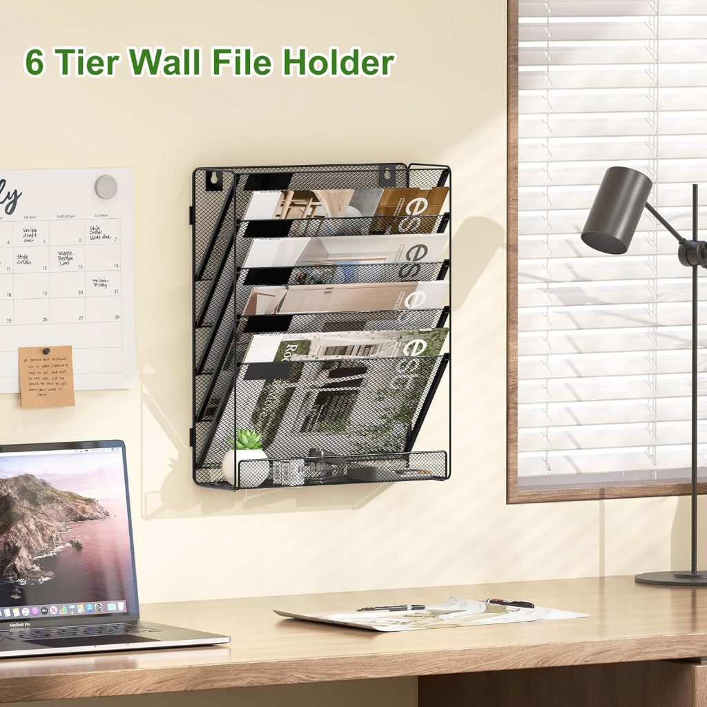 Hanging Metal File Rack Storage Rack Magazine Office Wall Rack Wall ...