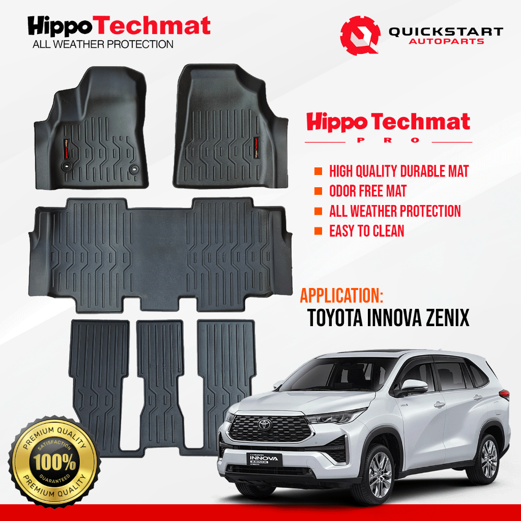 Hippo Techmat Pro Deep Dish Matting for Toyota Innova Zenix (1st to 3nd ...