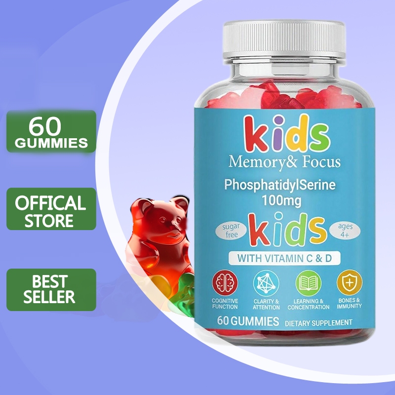 Phosphatidylserine Supplement 100mg, Focus 60 Gummies for Kids Teens ...