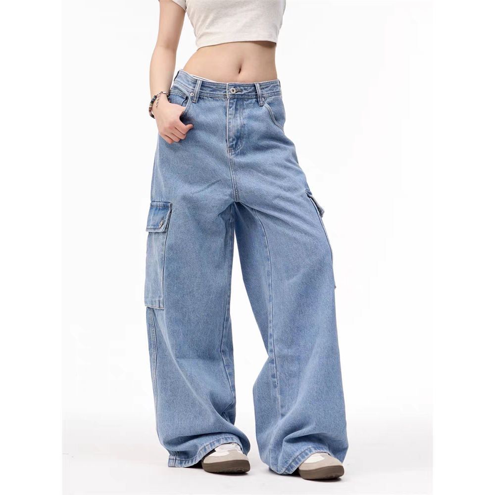 Baggy Jeans Swagger Style Denim Maong Pants for Women Hiphop Wide Leg ...