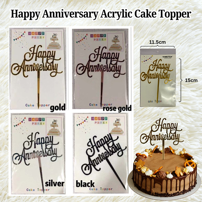Happy Anniversary Acrylic Cake Topper (11.5x15cm) | Shopee Philippines