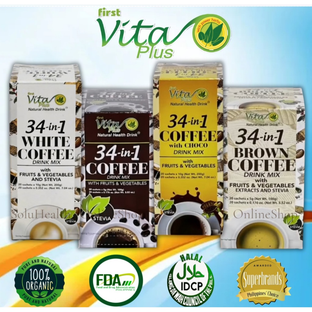 FIRST VITA PLUS 34-in-1 COFFEE VARIANTS (20 SACHETS) | Shopee Philippines