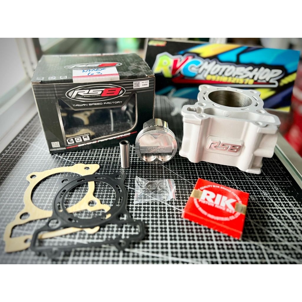 RS8 Ceramic Cylinder Block Kit for PCX 160/Aerox/Nmax (58MM, 63MM, 65MM ...