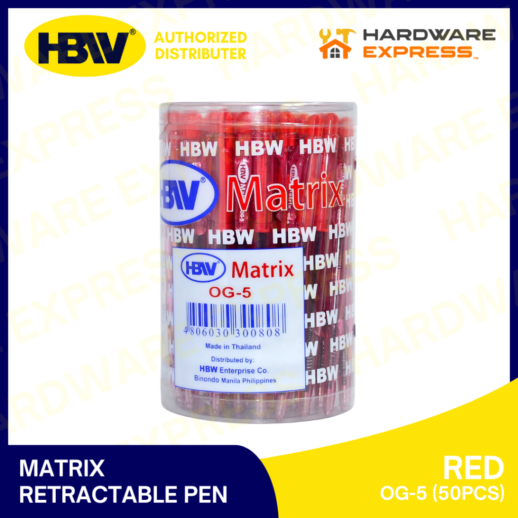 HBW OG-5 Matrix Retractable Ballpen 50pcs | Shopee Philippines