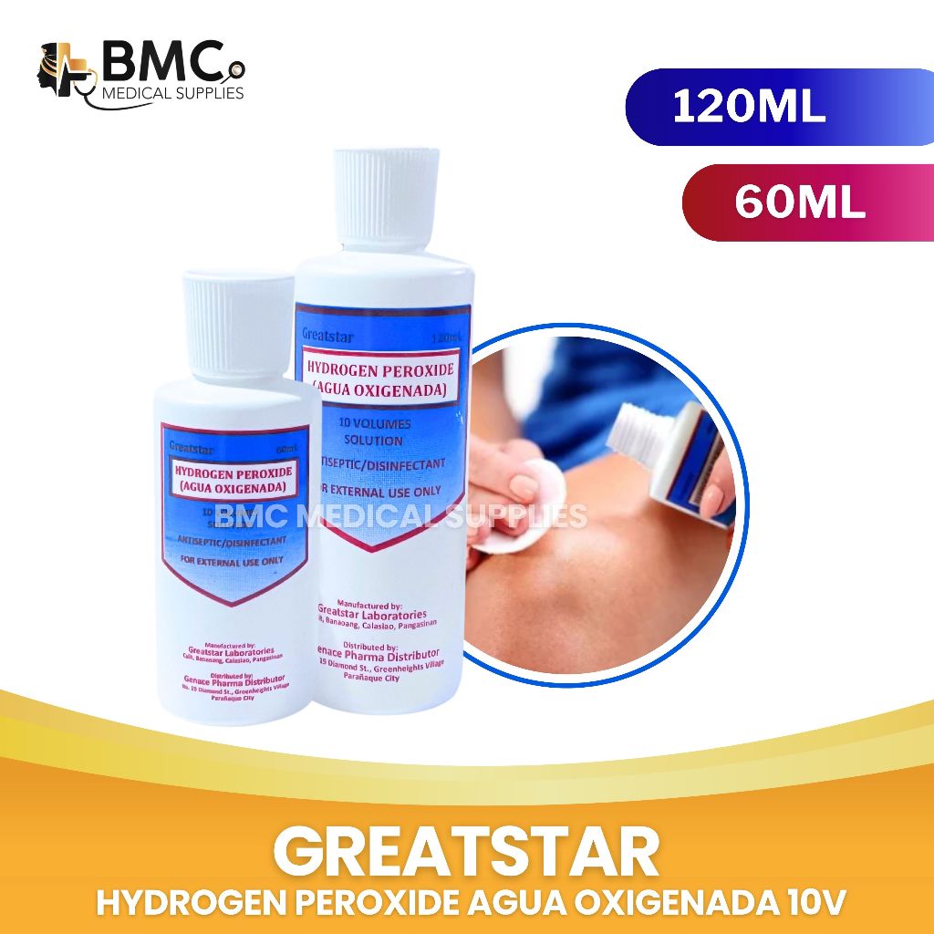 Hydrogen Peroxide (Agua Oxigenada) 10 Volume | 60ml and 120ml | Shopee ...