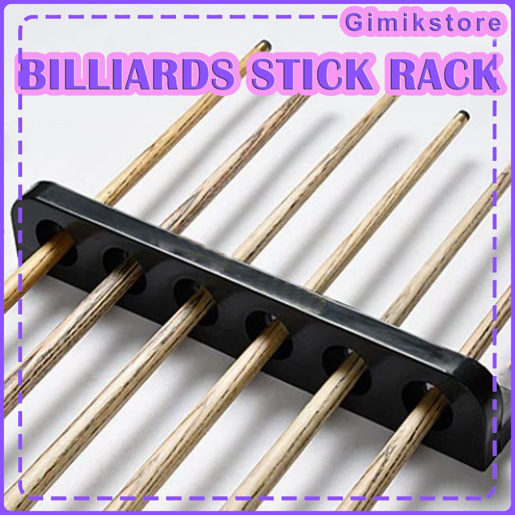 1Pair 6 Holes Billiards Snooker Stick Rack ABS Plastic Stand Holder ...