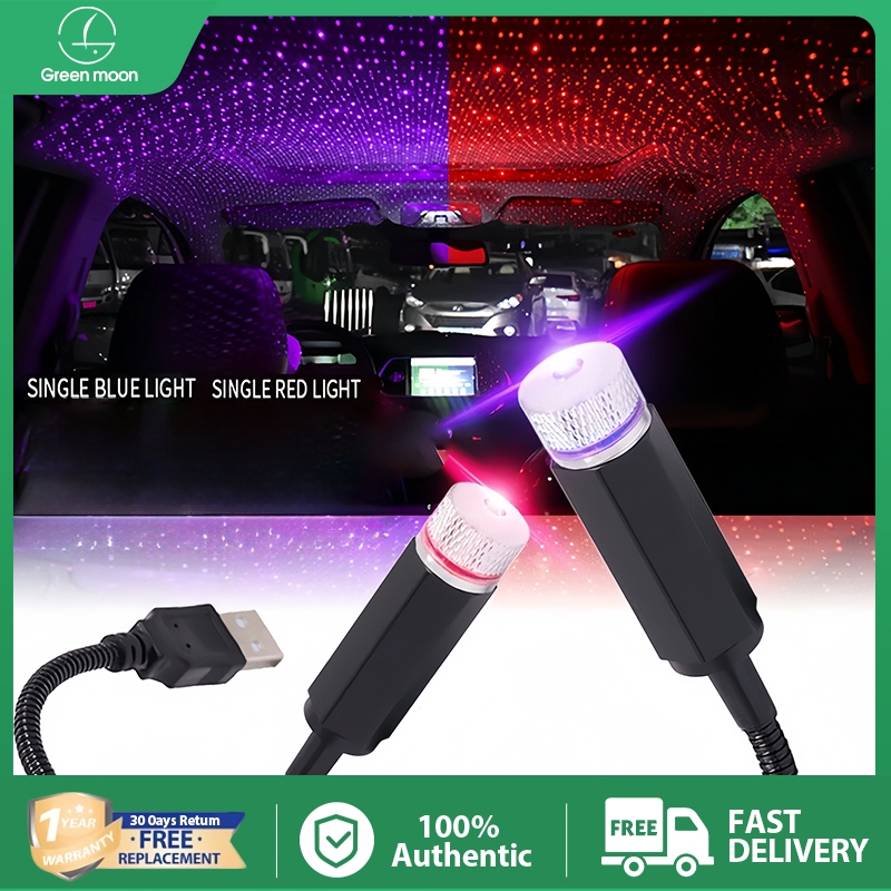 USB Mini LED Projection Lamp Car Roof Interior Light laser | Shopee ...