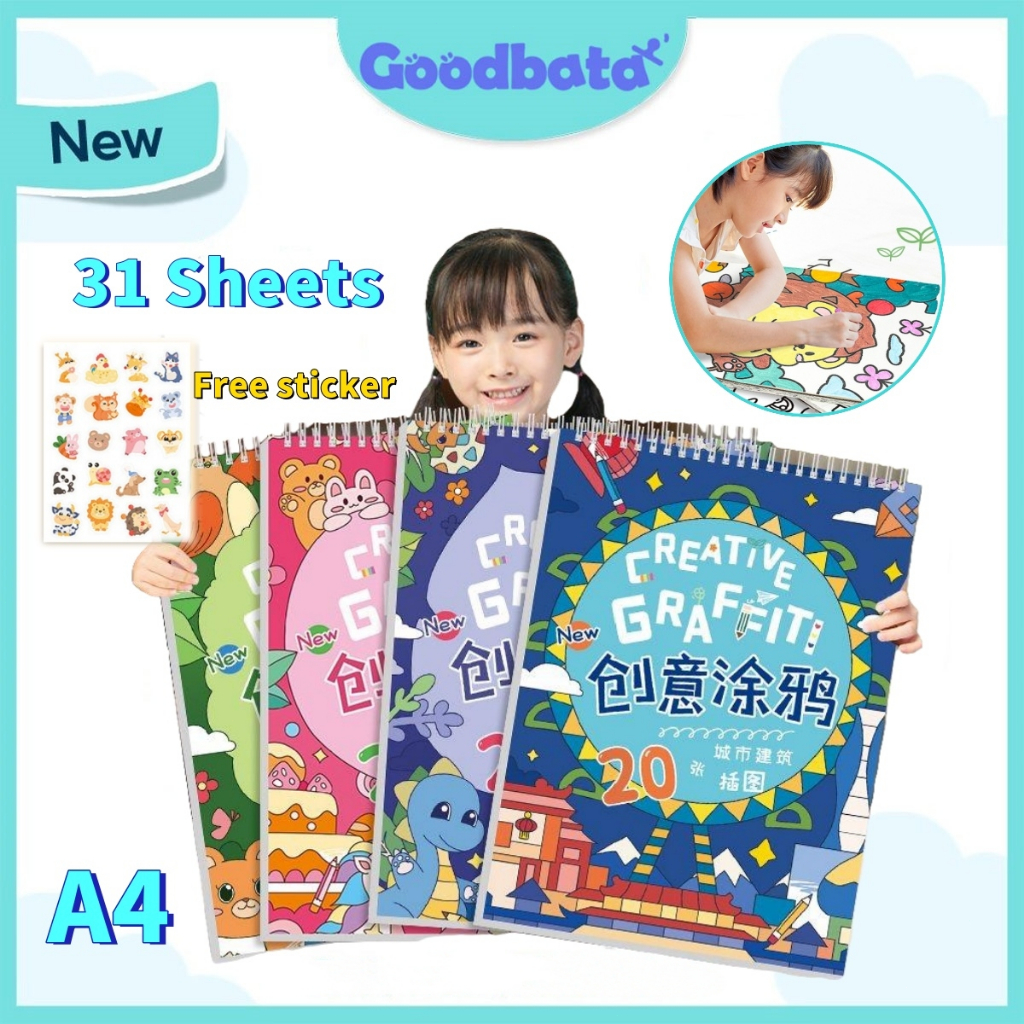Coloring Book 31Sheets Drawing Books for Kids School Supplies | Shopee ...
