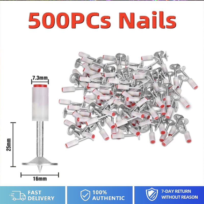 500Pcs 25MM Manual Steel Nails Gun For Concrete Rivet Tool Steel Rivet ...