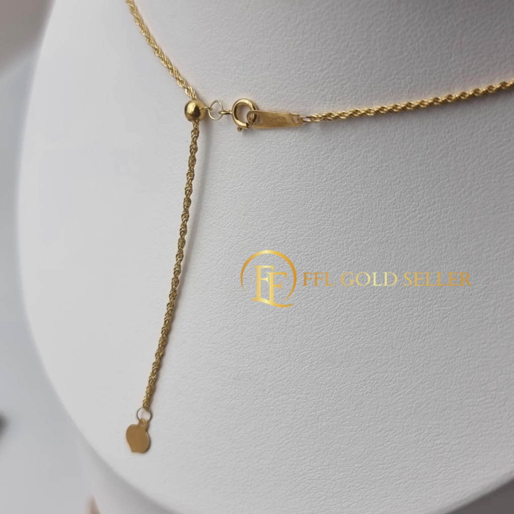 Adjustable Rope Chain | 18k Gold Necklace for Women | 18