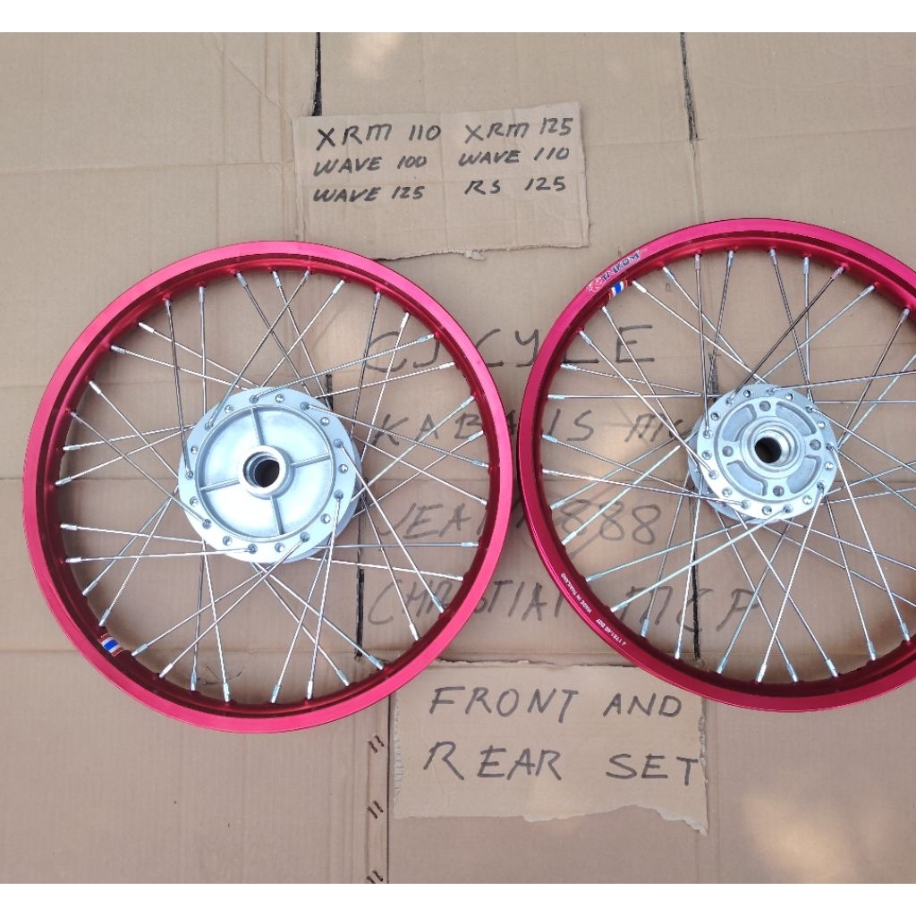 RIM SET REAR HUB ASSY FRONT HUB ASSY WAVE 100 WAVE 110 WAVE 125 XRM110 ...