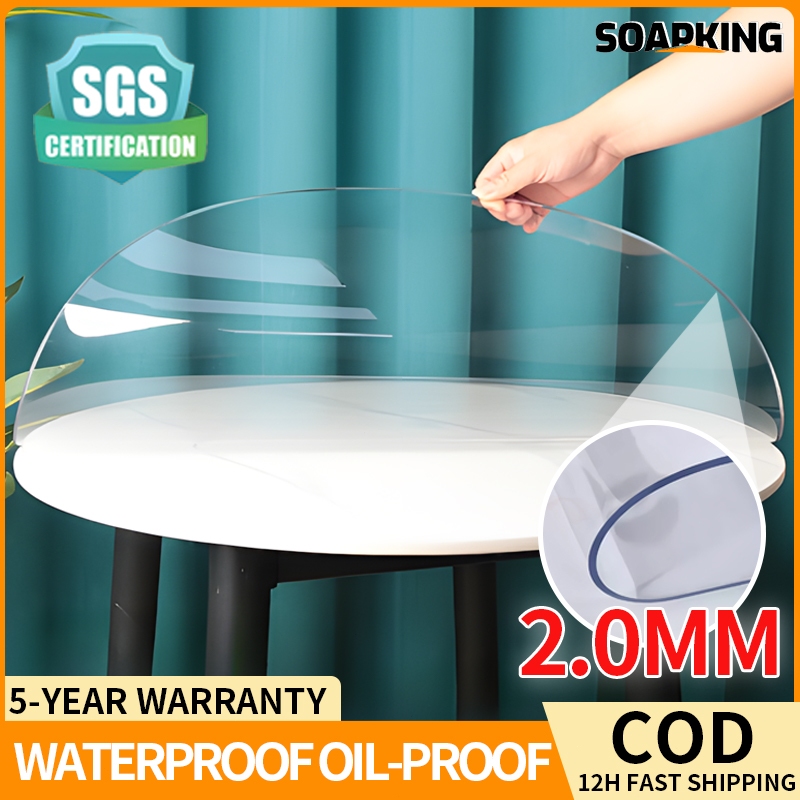 thick round pvc table cover Heat Resistant TableTop Protector Customize ...