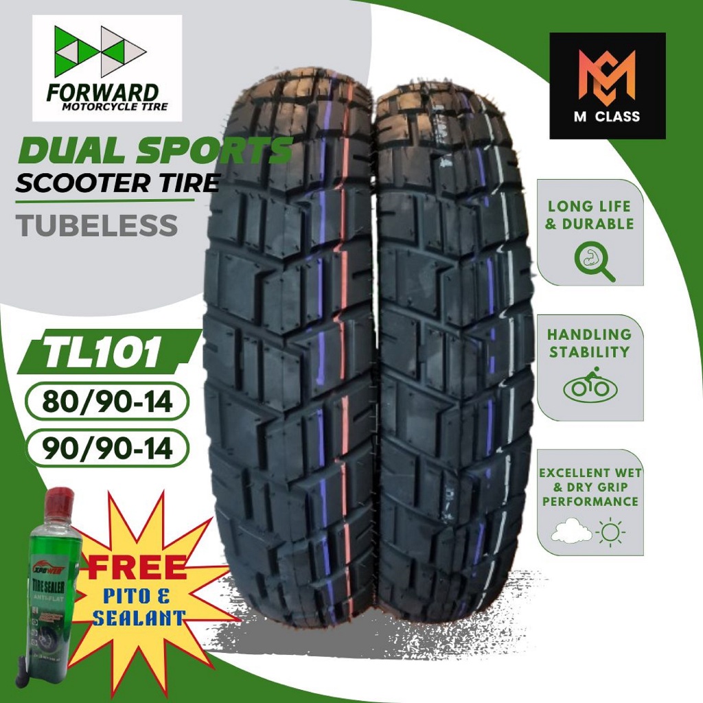 R14 TL101 DUAL SPORTS SCOOTER TIRE FOR CLICK, GENIO, BEAT, MIO ...