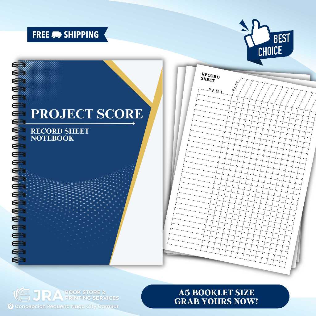 Project Score Record Notebook | Student & Classroom Performance Tracker ...