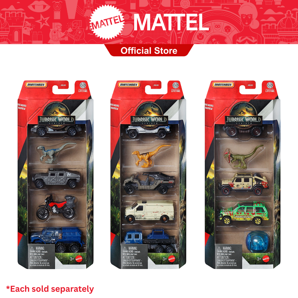 Matchbox 5-Pack Jurassic World Rebirth Die-cast Vehicle Assortment ...