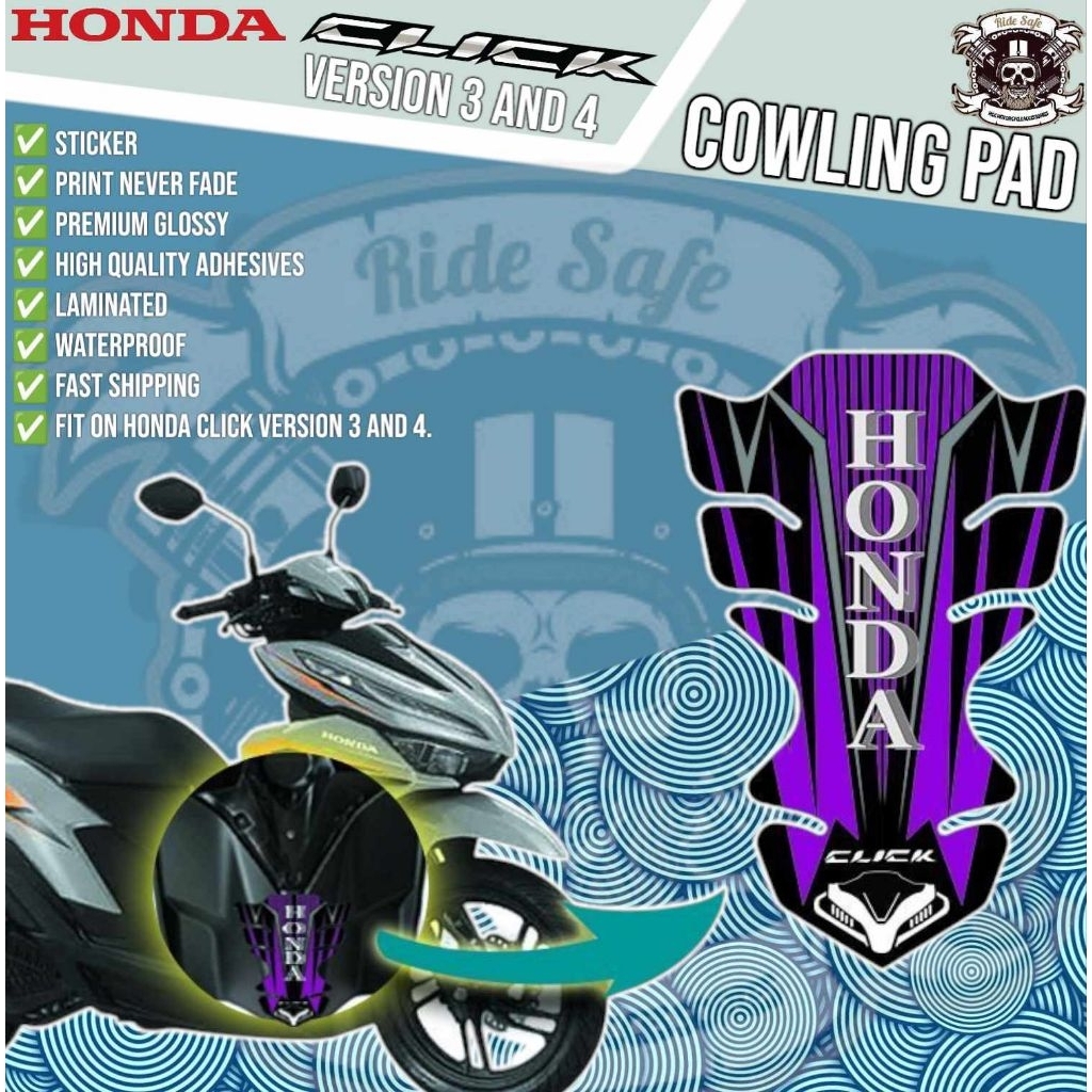 Honda Click Version 3 and 4 Cowling Pad New Design Sticker Accessories ...