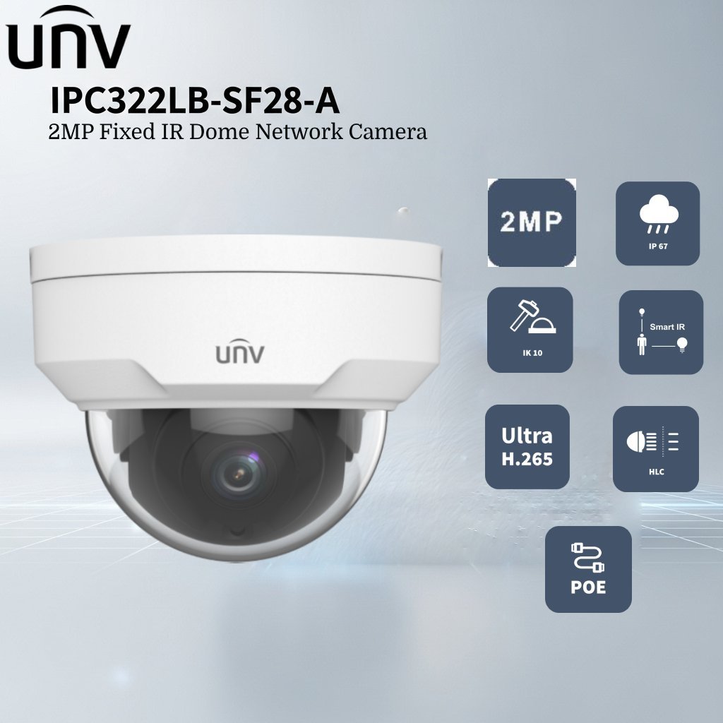 UNV IPC322LB-SF28-A 1080P Fixed IR Dome Network Camera with Good ...