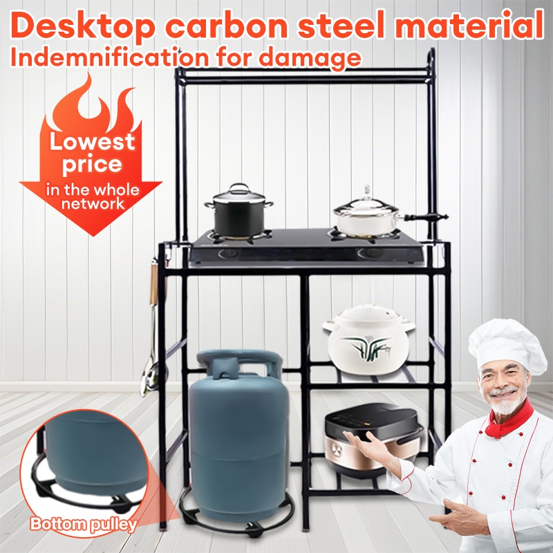 Gas Stove Stand with LPG roller Gas Rack Stove Rack All Metal Kitchen ...