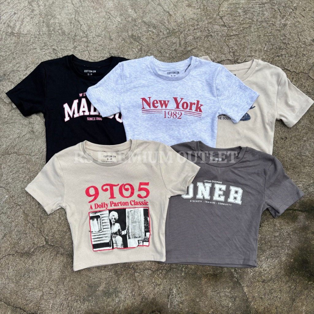 Mix Cotton Graphic Top for Women | Authentic Overruns | Shopee Philippines