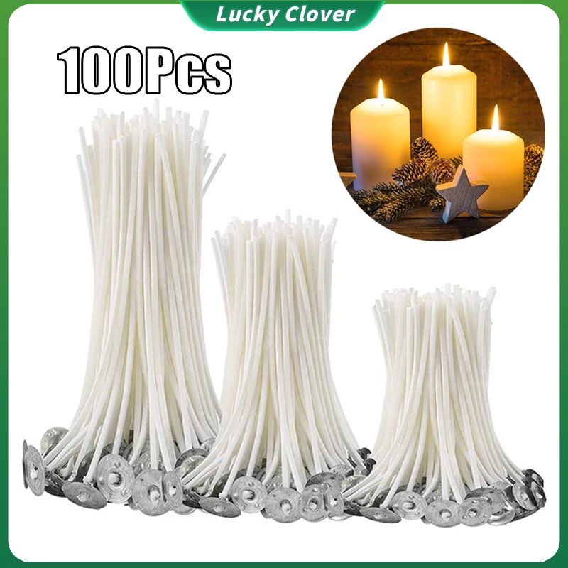 100Pcs Waxed Candle Wicks Smokeless Cotton Candle Wick DIY Handmade ...