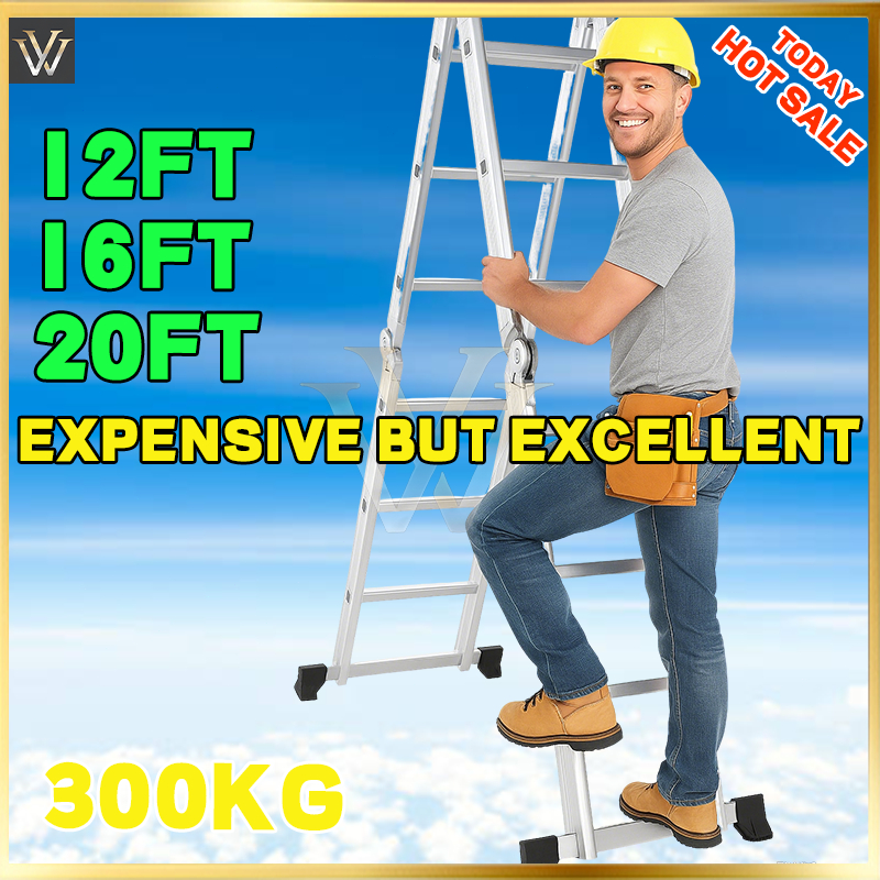 Foldable Ladder Thicken Aluminum Ladder heavy duty Telescopic Portable ...