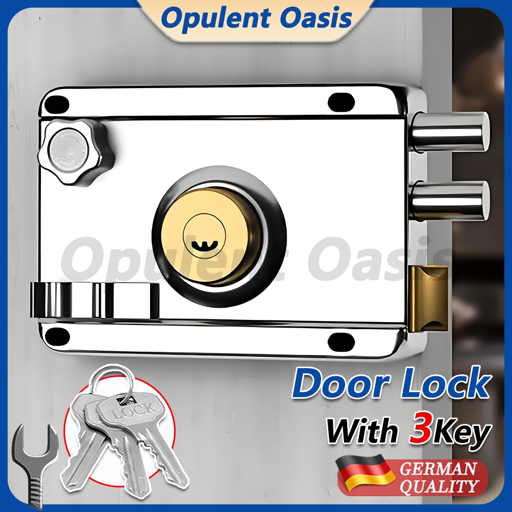 Aluminum Main Door Lock Set Strong Deadbolt Gate Lock Universal ...