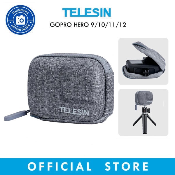 TELESIN Mini Zipper Case GoPro Hero 12 11 10 9 – Shockproof Waterproof ...