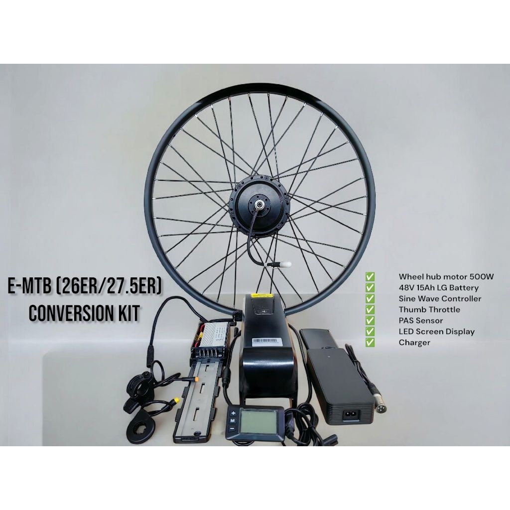 MTB 500Watts Conversion Kit for size 26, 27.5 or 29 with Pedal Assist ...