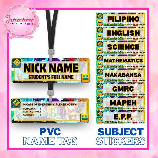 NAME TAG & SUBJECT STICKERS (geometry design) | Shopee Philippines