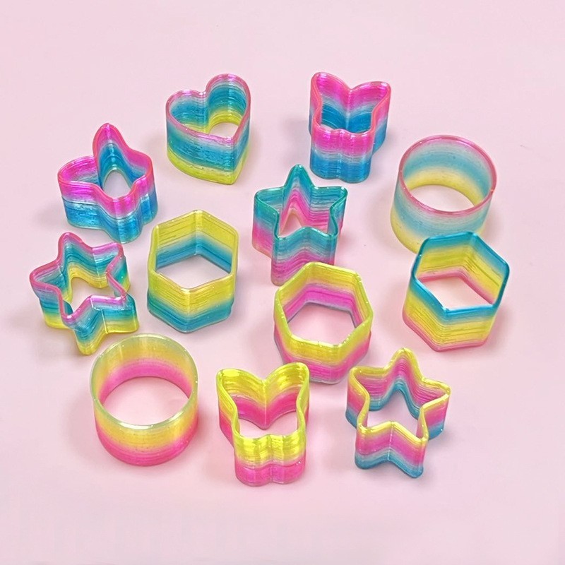 Rainbow Spring Coil Toy – Colorful Stretchy Sensory Rings for Kids, Fun ...
