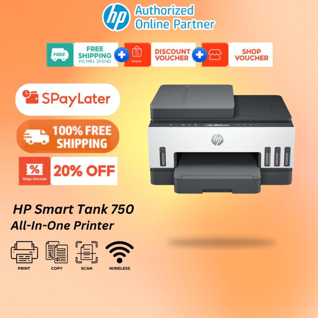 HP Smart Ink Tank 750 A4 Color Printer All in One Printer, Scanner ...