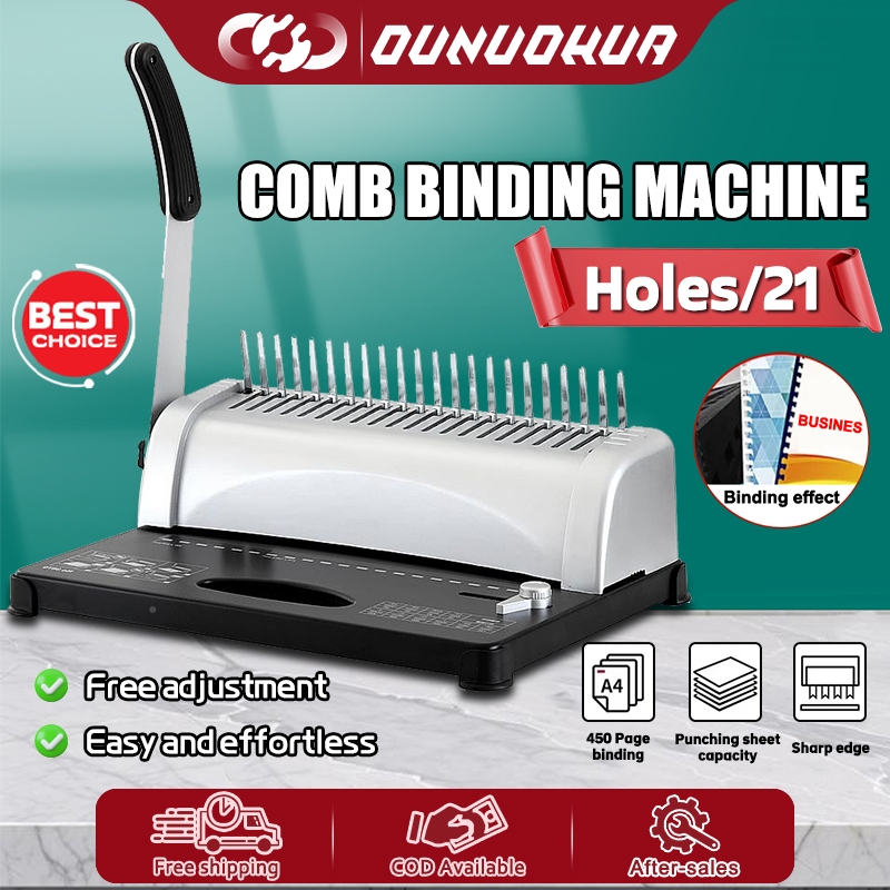Comb Binding Machine A3/A4 Size 21 Hole Office Ring Binding Machine ...